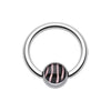 Zebra Stripe Logo Ball WildKlass Captive Bead Ring-WildKlass Jewelry