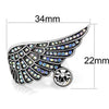 WildKlass Stainless Steel Winged Ring High Polished (no Plating) Women Top Grade Crystal Clear-WildKlass Jewelry