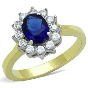 WildKlass Stainless Steel Ring Two-Tone IP Gold Women Synthetic Montana-WildKlass Jewelry