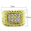 WildKlass Stainless Steel Ring IP Gold Men Top Grade Crystal Clear-WildKlass Jewelry