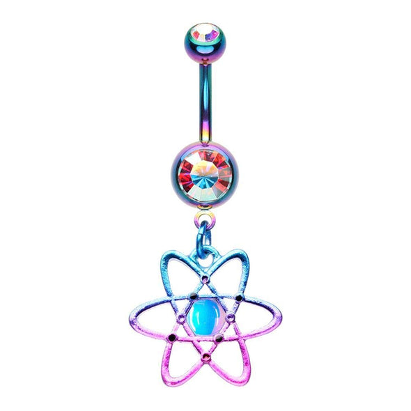 WILDKLASS Atomic Atom Dark Matter Symbol Gem Belly Button Ring-WildKlass Jewelry