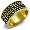 WildKlass Stainless Steel Ring IP GoldMen Epoxy Jet-WildKlass Jewelry