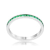 WildKlass 0.5ct Emerald CZ Stainless Steel Eternity Band-WildKlass Jewelry