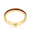 WildKlass Stylish Stackables with Garnet in Gold Crystal Ring-WildKlass Jewelry