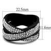 WildKlass Stainless Steel Ring Two-Tone IP Black Women Top Grade Crystal Clear-WildKlass Jewelry