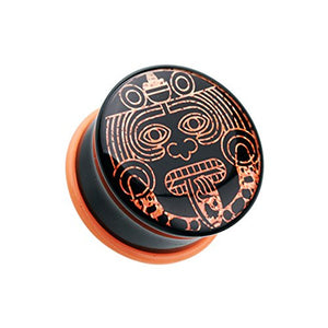 Mayan Calendar God Single Flared WildKlass Ear Gauge Plug-WildKlass Jewelry