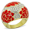 WildKlass WildKlass Stainless Steel Ring IP Gold Women Top Grade Crystal Clear-WildKlass Jewelry