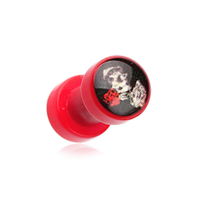 Day of the Dead Prayer Skull Acrylic Screw-Fit Ear Gauge WildKlass Plug-WildKlass Jewelry