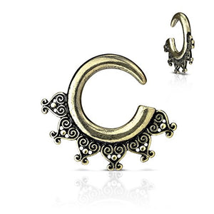 Tribal Antique Gold Plated Ear Spiral WildKlass Taper-WildKlass Jewelry