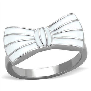 WildKlass Stainless Steel Ring High Polished (no Plating) Women Epoxy White-WildKlass Jewelry