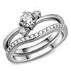 WildKlass Stainless Steel Ring High Polished Women AAA Grade CZ Clear-WildKlass Jewelry