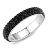 WildKlass Stainless Steel Ring High Polished Women Top Grade Crystal Jet-WildKlass Jewelry