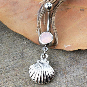 316L Stainless Steel Seashell Dangle WildKlass Navel Ring-WildKlass Jewelry