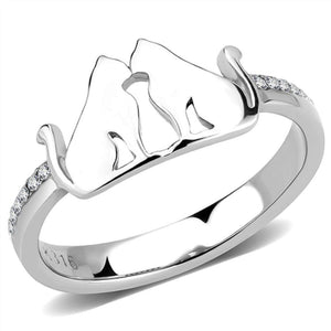 WildKlass Stainless Steel Ring No Plating Women AAA Grade CZ Clear-WildKlass Jewelry
