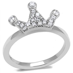 WildKlass Stainless Steel Ring High Polished Women AAA Grade CZ Clear-WildKlass Jewelry