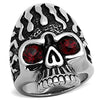 WildKlass Stainless Steel Skull Ring High Polished (no Plating) Men Top Grade Crystal Siam-WildKlass Jewelry