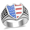 WildKlass Stainless Steel Ring High Polished Men Epoxy Multi Color-WildKlass Jewelry