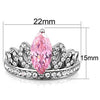 WildKlass Stainless Steel Ring High Polished (no Plating) Women AAA Grade CZ Rose-WildKlass Jewelry