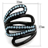 WildKlass Stainless Steel Ring IP Black Women Top Grade Crystal Sea Blue-WildKlass Jewelry