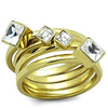 WildKlass Stainless Steel Ring IP Gold Women Top Grade Crystal Clear-WildKlass Jewelry