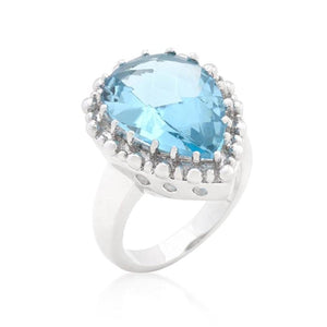 WildKlass Solitaire Blue Topaz Cocktail Ring-WildKlass Jewelry