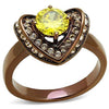 WildKlass Stainless Steel Ring IP Coffee Light Women AAA Grade CZ Topaz-WildKlass Jewelry