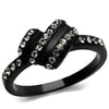 WildKlass Stainless Steel Ring IP Black Women Top Grade Crystal Black Diamond-WildKlass Jewelry