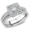 WildKlass Stainless Steel Ring High Polished Women AAA Grade CZ Clear-WildKlass Jewelry