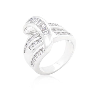 WildKlass Channel Set Overlap Ring-WildKlass Jewelry