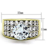 WildKlass Stainless Steel Ring Two-Tone IP Gold Women AAA Grade CZ Clear-WildKlass Jewelry