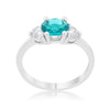 WildKlass 1.2ct CZ Rhodium Plated Aqua Simple Classic Ring-WildKlass Jewelry