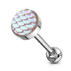 AB Effect Fish Scale Flat Set Top 316L Surgical Steel WildKlass Barbell Tongue Rings-WildKlass Jewelry