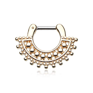 Golden Divine Filigree WildKlass Septum Clicker-WildKlass Jewelry