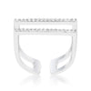 WildKlass 0.2ct CZ Rhodium Plated Pave Parallel Ring-WildKlass Jewelry