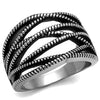 WildKlass Stainless Steel Ring High Polished Men Epoxy Jet-WildKlass Jewelry
