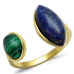 WildKlass Stainless Steel Ring IP Gold Women Precious Stone Montana-WildKlass Jewelry