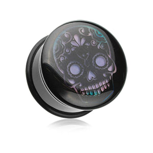 Thermotropic Sugar Skull Single Flared Mood WildKlass Plug-WildKlass Jewelry