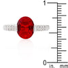 WildKlass Red Oval Cubic Zirconia Engagement Ring-WildKlass Jewelry
