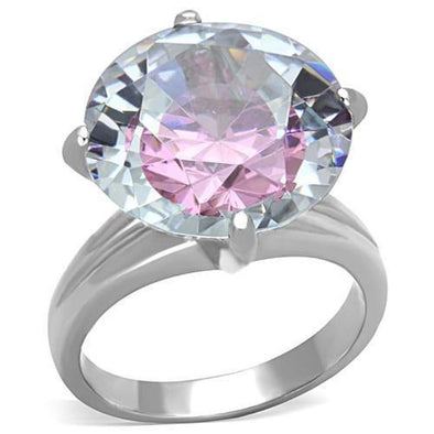 WildKlass Stainless Steel Ring High Polished (no Plating) Women AAA Grade CZ Multi Color-WildKlass Jewelry