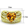 WildKlass Stainless Steel Ring IP Gold Women Top Grade Crystal Topaz-WildKlass Jewelry