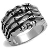 WildKlass Stainless Steel Ring High Polished Men Epoxy Jet-WildKlass Jewelry