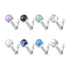 WILDKLASS 8 pcs Value Pack Semi Precious Stone Set 316L Surgical Steel L Bend Nose Stud Rings-WildKlass Jewelry
