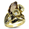 WildKlass Stainless Steel Ring IP Gold Women Synthetic Brown-WildKlass Jewelry