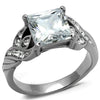 WildKlass Stainless Steel Ring High Polished Women AAA Grade CZ Clear-WildKlass Jewelry