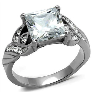 WildKlass Stainless Steel Ring High Polished Women AAA Grade CZ Clear-WildKlass Jewelry