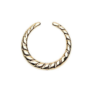 Golden Rope Textured WildKlass Septum Retainer Ring-WildKlass Jewelry
