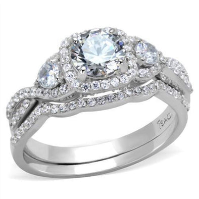 WildKlass 925 Sterling Silver Ring Rhodium Women AAA Grade CZ Clear-WildKlass Jewelry