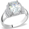 WildKlass Stainless Steel Ring High Polished Women Cubic Clear-WildKlass Jewelry