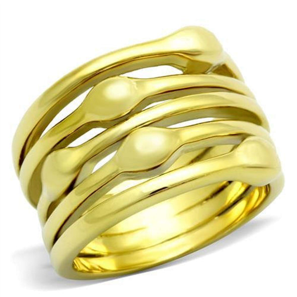 WildKlass Stainless Steel Stackable Ring IP Gold Women-WildKlass Jewelry