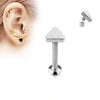 Triangle Top Internally Threaded 316L Surgical Steel WildKlass Labret, Monroe, Cartilage Studs-WildKlass Jewelry